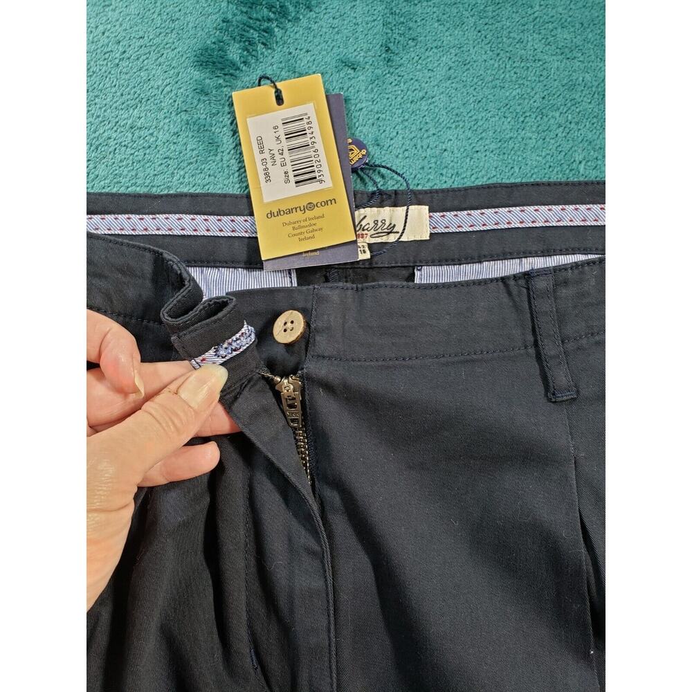 Dubarry Of Ireland Pants Sz 12 Eu 42 Womens Blue Cropped Khaki Chino Twill NWT - Picture 7 of 15